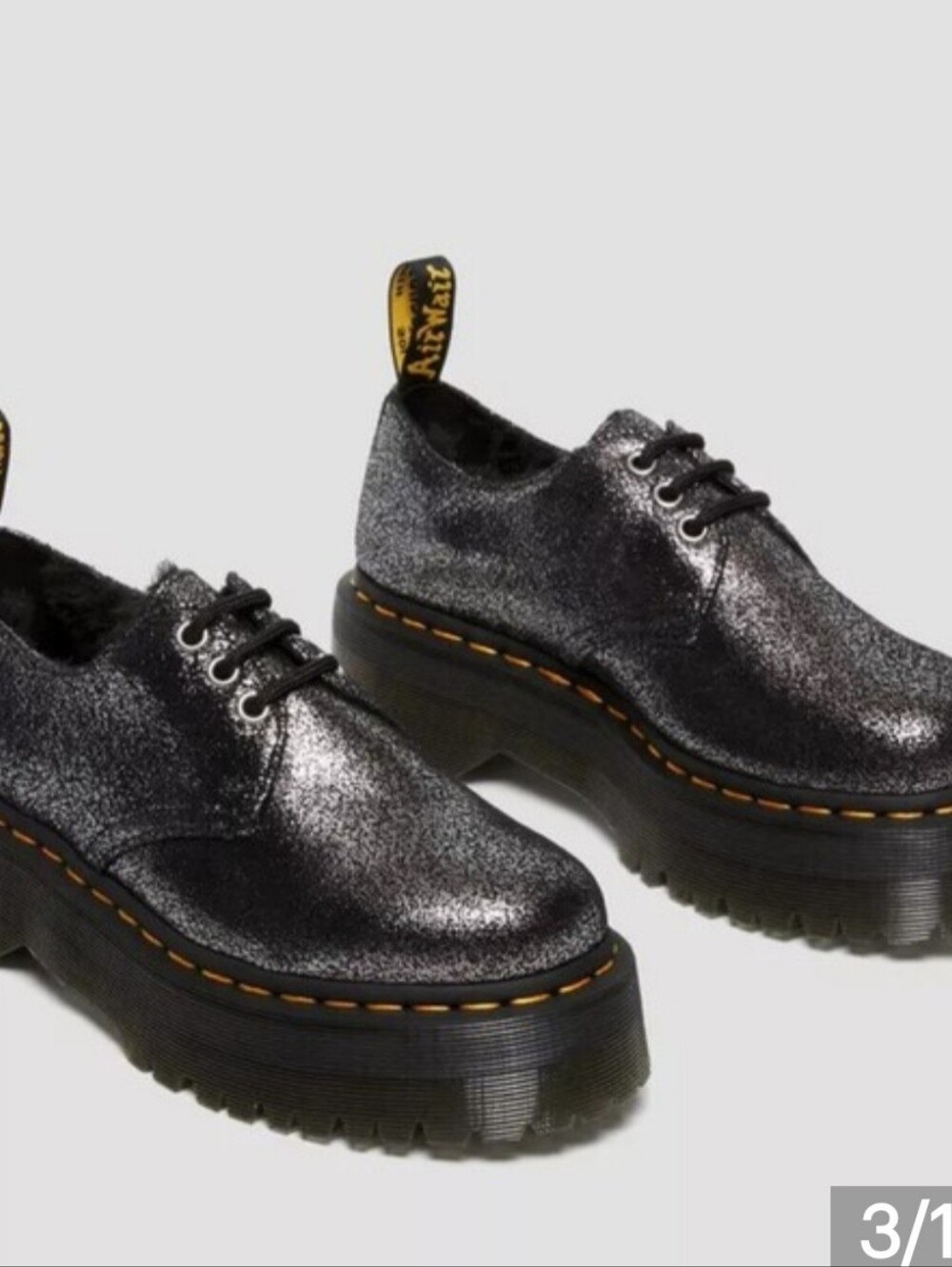 NEW! Dr Martens Platform 1461 3 Eye Metallic Oxfords Womens Size 8 - Picture 3 of 16